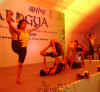  A Yoga demonstration at the AROGYA Health Fair held at Madan iewrynghep, Shillong