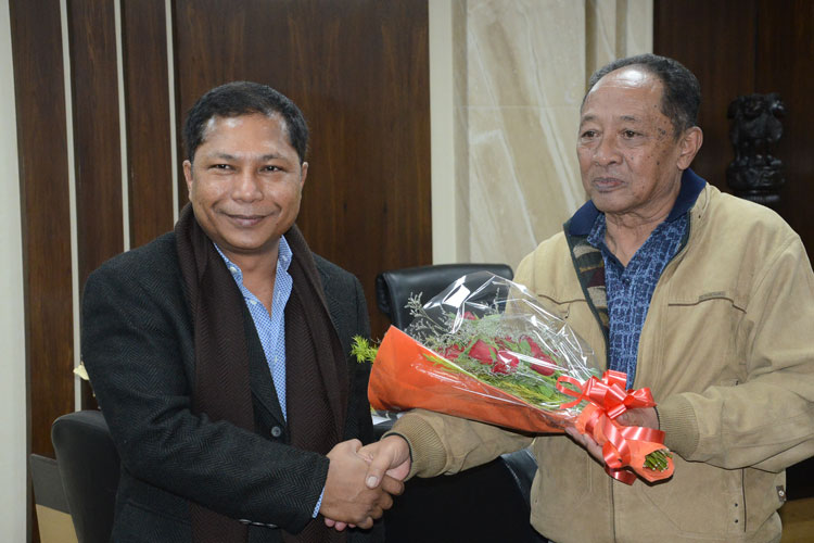 Chief Minister Dr. Mukul Sangma meeting the newly appointed Chairman of Social Audit Council Shri.Toki Blah