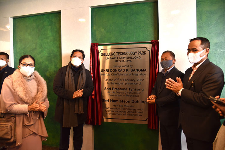 Chief Minister Conrad K. Sangma inaugurates the Shillong Technology Park at Umsawli on 02.02.2022