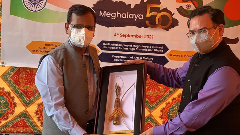 Meghalaya hands over cultural artefacts and textiles for display at Indian High Commission Dhaka on 04-09-2021
