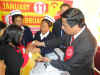  Chief Secretary Mr W M S Pariat administering polio drops to one of the children at Ganesh Das Hospital, Shillong