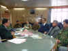 Meghalaya Chief Minister, Dr D D Lapang who is also incharge of Home (Police) at a meeting with Senior Police officers