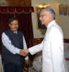  Meghalaya Chief Minister, Dr Donkupar Roy calling on the Union Home Minister, Mr Shivraj Patil at Raj Bhavan, Shillong