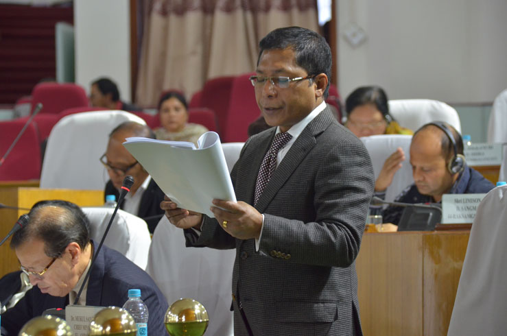  Meghalaya CM, Dr. Mukul Sangma presenting the Budget for the year 2017-18