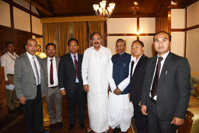 CM, Shri. Conrad K. Sangma called on the Vice President of India Shri. M Venkaiah Naidu at Raj Bhavan, Shillong
