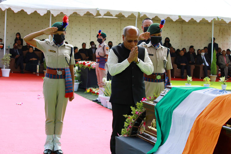 State funeral of former Meghalaya Chief Minister Late J. D. Rymbai held on 23.04.2022