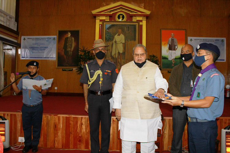 Meghalaya Governor inducted as the Chief Patron of the Meghalaya Bharat Scouts and Guides on 29.10.2021