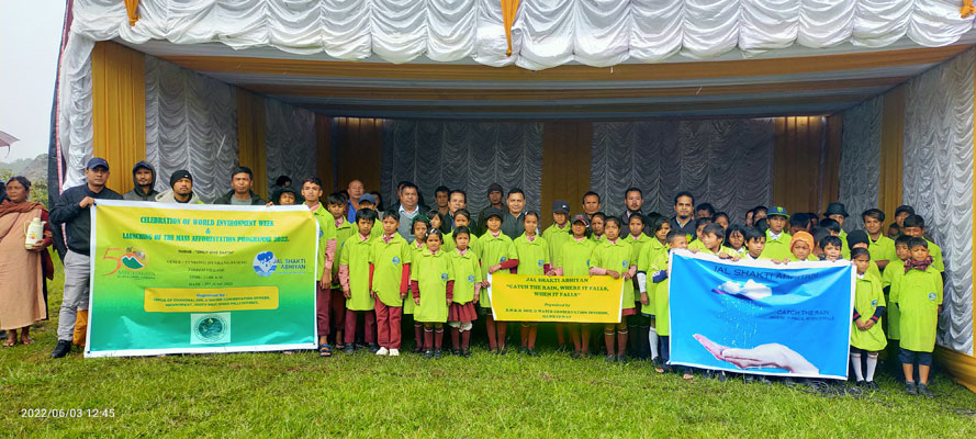 Mass Afforestation launched at Tynrong Jakrem in Observance of World Environment Week on 03.06.2022