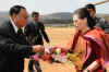  Meghalaya Chief Minister, Dr. D. D. Lapang welcoming Smti Sonia Gandhi at Umsawli, Shillong