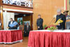 Chief Justice of Meghalaya High Court, Smti. Meena Kumari administering the oath of office to the new Meghalaya Governor, Dr. K K Paul