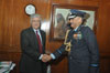  Air Marshall R.K. Jolly,  AOC-in-C, Eastern Air Command, India Air Force calling on the Meghalaya Governor Dr. K.K. Paul
