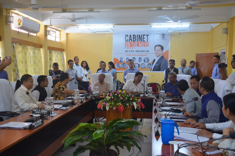 CM, Shri Conrad K Sangma along with Cabinet Ministers during the Cabinet Meeting held at Tura on 10th June, 2019