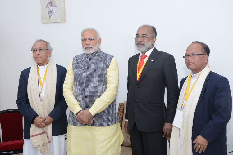 Prime Minister of India, Shri Narendra Modi meeting the Catholic Church leaders at ALG, Upper Shillong during his visit to Shillong on 16-12-2017