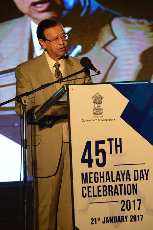 Prof. R.C. Laloo, Deputy Chief Minister of Meghalaya during his address at the 45th Meghalaya Day celebration