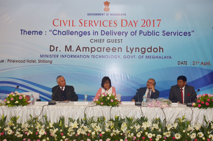 Meghalaya Minister in charge, IT, IPR etc Dr. M.Ampareen Lyngdoh and senior officials during the Civil Services Day Celebration