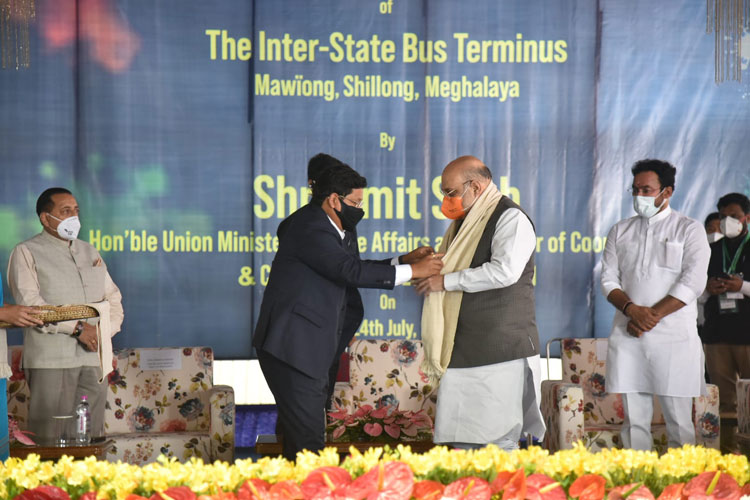 Union Home Minister, Shri Amit Shah inaugurating the ISBT at Mawiong, Shillong on 24th July 2021