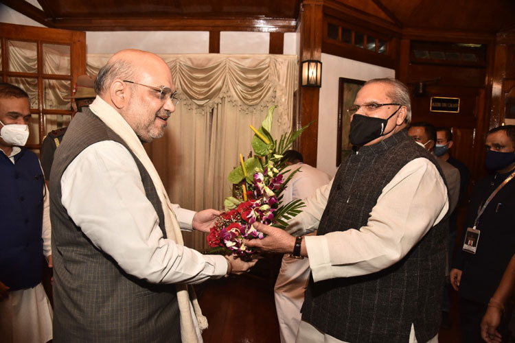 Hon'ble Governor Shri Satya Pal Malik hosted a dinner in the honour of the Hon’ble Union Home Minister, Shri Amit Shah on the 24th July, 2021