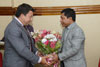 Meghalaya CM Dr. Mukul Sangma felicitating the Ambassador of Czech Republic to India, Mr. Miloslav Stasek