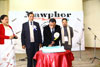 Meghalaya IPR, Minister Mr. A L Hek cutting the cake to mark the year long celebration of Mawphor at Dinam Hall